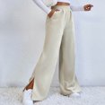 thumbnail image 4 of XFLWAM Women's Corduroy High Waist Y2K Fashion Pants Slit Hem Straight Wide Leg Trousers White XXL, 4 of 7