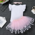 thumbnail image 5 of IBTOM CASTLE Baby Girl 1st Birthday Outfit Farm Cow Romper Tutu Skirt Headband Cake Smash Photo Shoot Clothes, 5 of 9