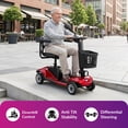 thumbnail image 2 of Ecolo Cycle ET4 Move 4 Wheel Mobility Scooter for Adults and Seniors - Health Canada Approved - Lightweight Foldable Electric Scooter with LED Lights, Rear Suspension & Detachable Basket - Red, 2 of 10