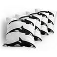thumbnail image 5 of Ambesonne Black White Throw Pillow Cover 4 Pack, Orca Killer Whales, 18", Black and White, 5 of 7