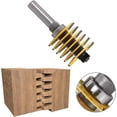 thumbnail image 3 of 1/2 Inch Shank Rail and Stile Finger Joint Glue Router Bit Cone Tenon Woodwork Cutter Tool, 3 of 5