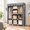 Grey-3 Row - 49'' Wide, variant on Portable Closet For Hanging Clothes 52 Inch Wide Wardrobe With Cover 6 Storshelves And 3 Rod Diameter 19mm Metal Pipe Sturdy Bedr