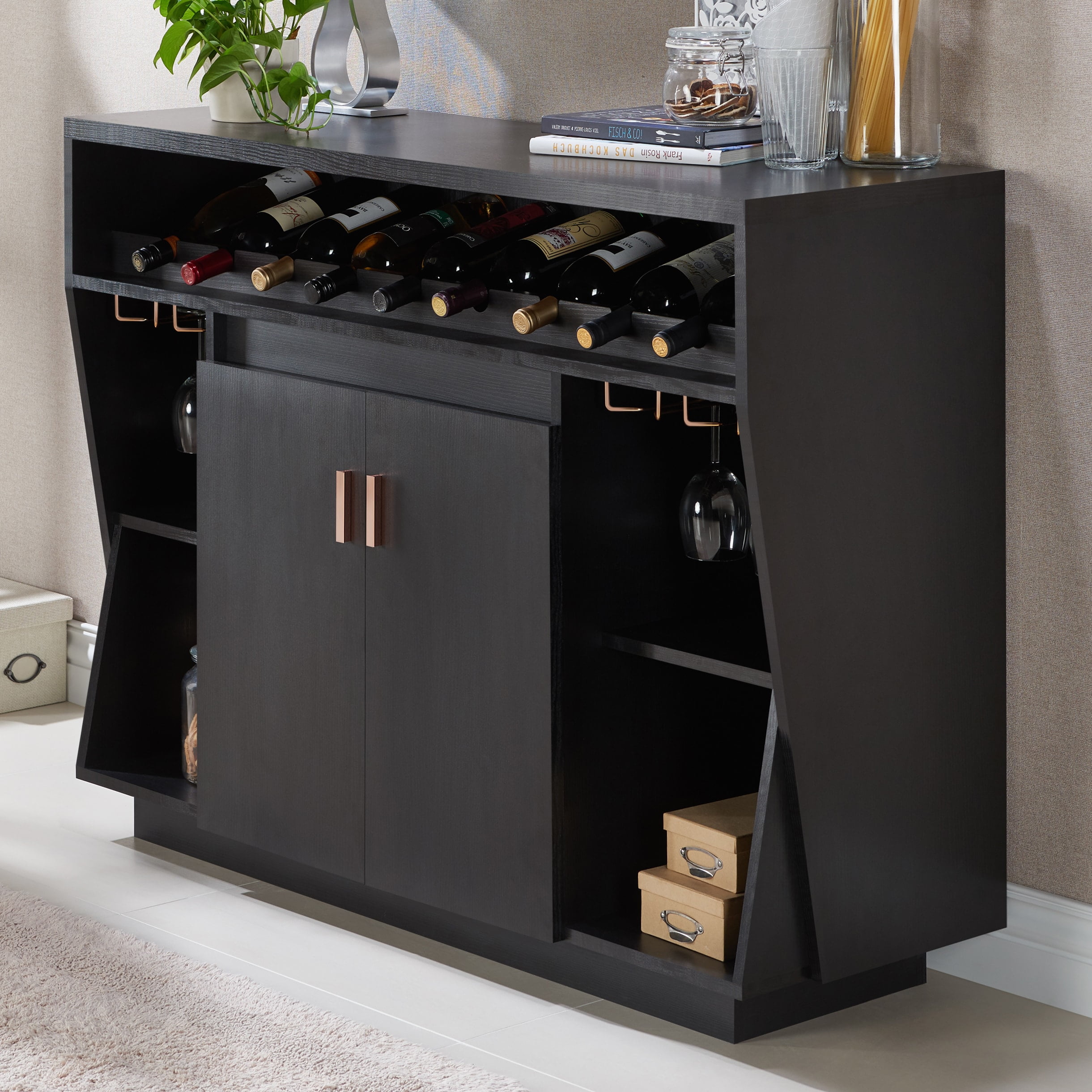 Furniture Of America Ping Contemporary Black 47 Inch Dining Buffet America Ping Contemporary Black 47 Inch