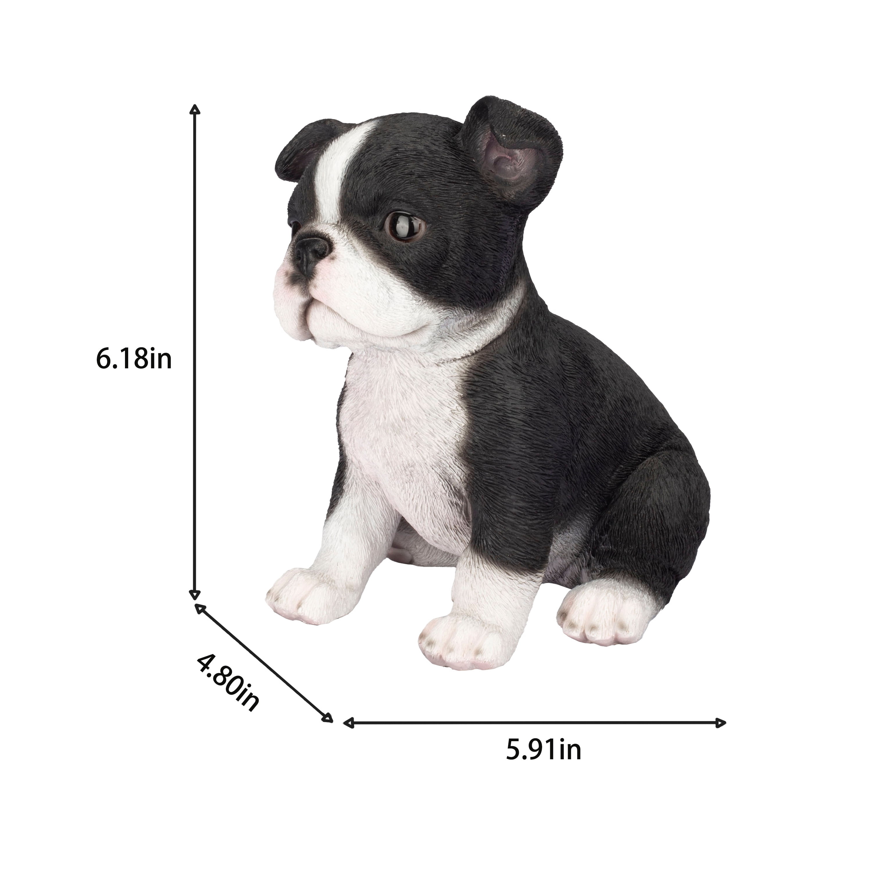 SOREAL White & Black Boston Terrier | Handpainted Decorative Puppy Statue for Home & Garden Decor | Premium Polyresin Dog Statue | Gift for Dog Lovers | Weather-Resistant Indoor/Outdoor Decor