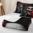 thumbnail image 4 of Homewish Vintage Death Skull Twin Quilt Set,Goth Romantic Rose Twin Coverlet Set,Halloween Duvet,2 Pieces, 4 of 7