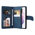 thumbnail image 5 of Compatible With Samsung Galaxy S22 Wallet Case Full Coverage Dustproof Dual Layer Card Pockets Kickstand Crossbody Lanyard Shockproof Synthetic Leather Lightweight Luxury Phone Cover,Blue, 5 of 12