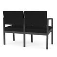 thumbnail image 5 of Lesro Lenox Steel Polyurethane 2-Seat Waiting Room Guest Reception Chair in Charcoal/Black, 5 of 5