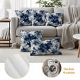 thumbnail image 6 of Blue Tie-dye Outdoor Waterproof Pillow Covers, Vintage Rustic Abstract Painting Art Decorative Square Throw Pillowcase Sofa Cushion Sham for Patio/Couch/Chair, 26"x26" 2 Pack, 6 of 8