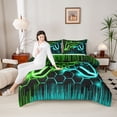 thumbnail image 4 of Castle Fairy Ombre Video Game Twin Comforter Sets,Teens Honeycomb Gamepads Bedding Set, 4 of 8