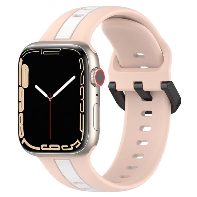 Correa de banda de silicona para Apple Watch (38 mm / 40 mm / 41 mm rosa blanco) Likrtyny Para estrenar