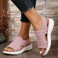 thumbnail image 3 of Rokment Womens Orthopedic Walking Sandals with Arch Support Lightweight Comfortable Elastic Mesh Open Toe Memory Foam Slip on Workout Sneakers Summer Shoes for Tennis Hiking Pink Size 9, 3 of 5