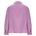 thumbnail image 5 of Women's Casual Long Sleeve Lapel Collar Shirt Blouse Top, Solid Color Loose Fit Button Down Tunic, Business Office Work Vacation Travel Fashion Essential | Sopatenor,Purple XL, 5 of 8