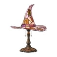 thumbnail image 2 of Witch Hat Table Lamp, Colorful Art Glass Style Decorative Light, Handcrafted Stained Glass Tabletop Display Lamp for Mantel Shelf, Bedroom, Living Room and Home Decor, 2 of 6