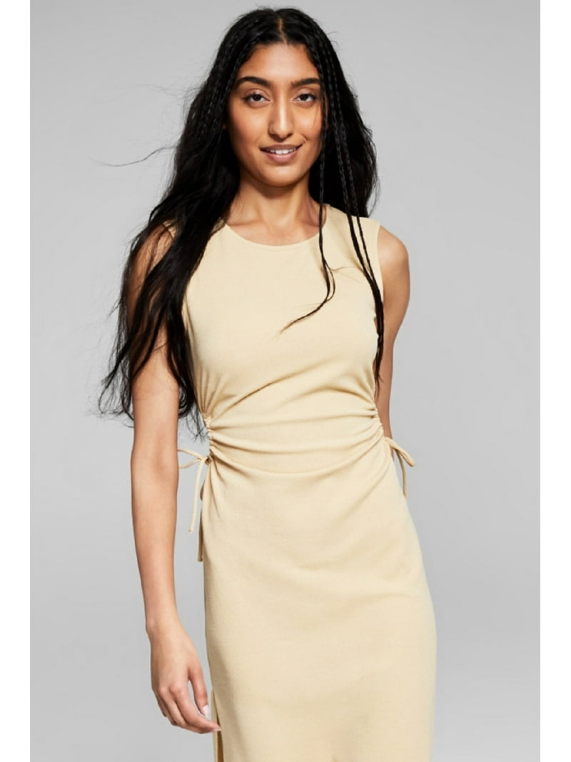 And Now This Women's Side-Cutout Midi Dress - Camel Brown - Size S And Now This Women's Side-Cutout Midi Dress - Camel Brown - Size S