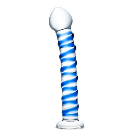 Glas Spiral 7.5" Glass Dildo, Clear