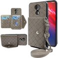 thumbnail image 1 of wonima11 Compatible with Moto Z4/Moto Z 4 Play/MotoZ4 Force Wallet Case with Crossbody Strap Stand Leather Credit Card Holder Cell Phone Cover for Motorola 4Z Motoz4cases MotoZ4Play XT1980-4 2019 Grey, 1 of 1