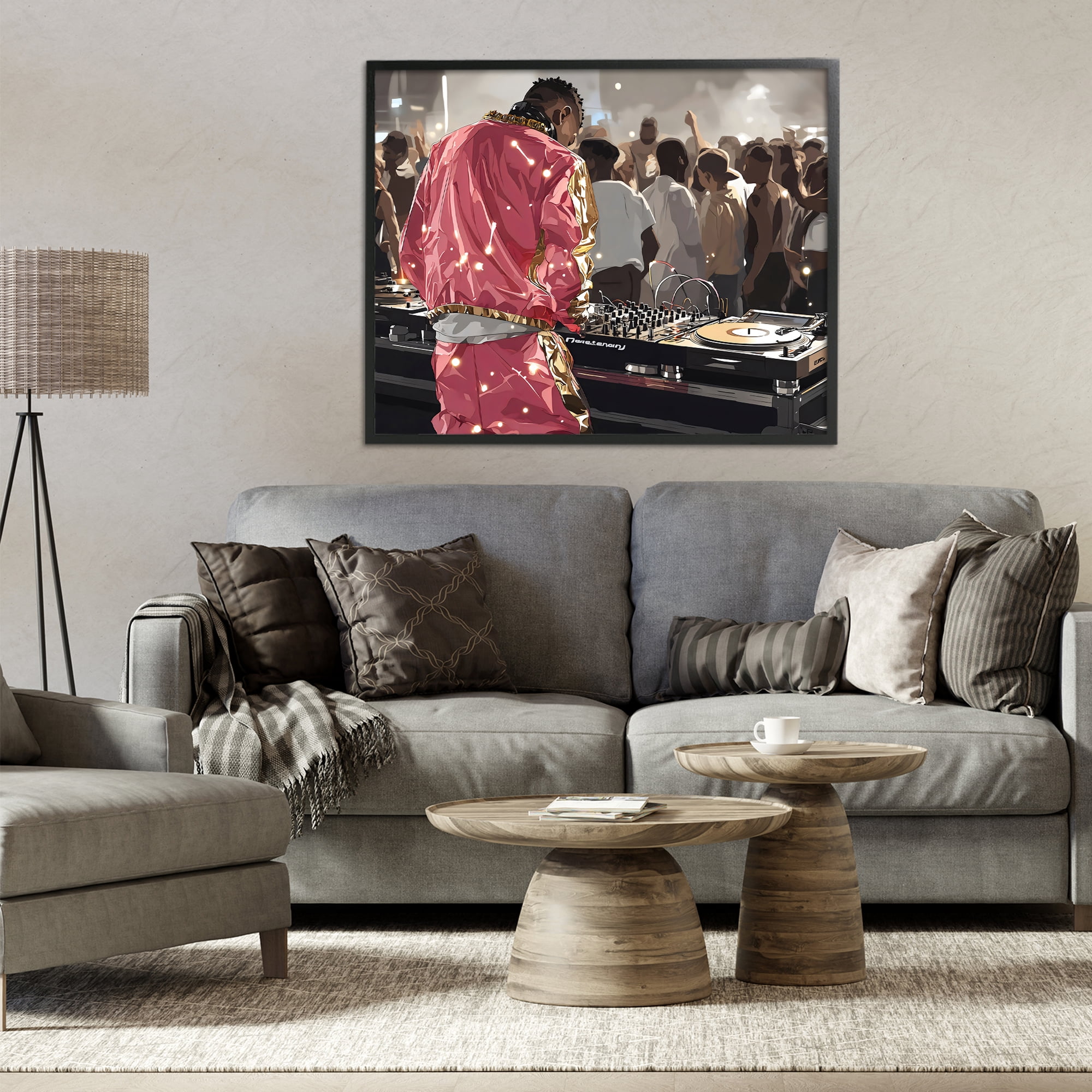 Stupell Industries DJ Performance At Nightclub Black Framed Giclee Art, design by Franklyn Gregory