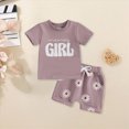 thumbnail image 2 of Kaprioy Girls Summer Outfits Mama’s Girl Print Baby Girl Outfit Short Sleeve T-shirts Daisy Elastic Waist Shorts Set Summer Clothes, 2 of 6
