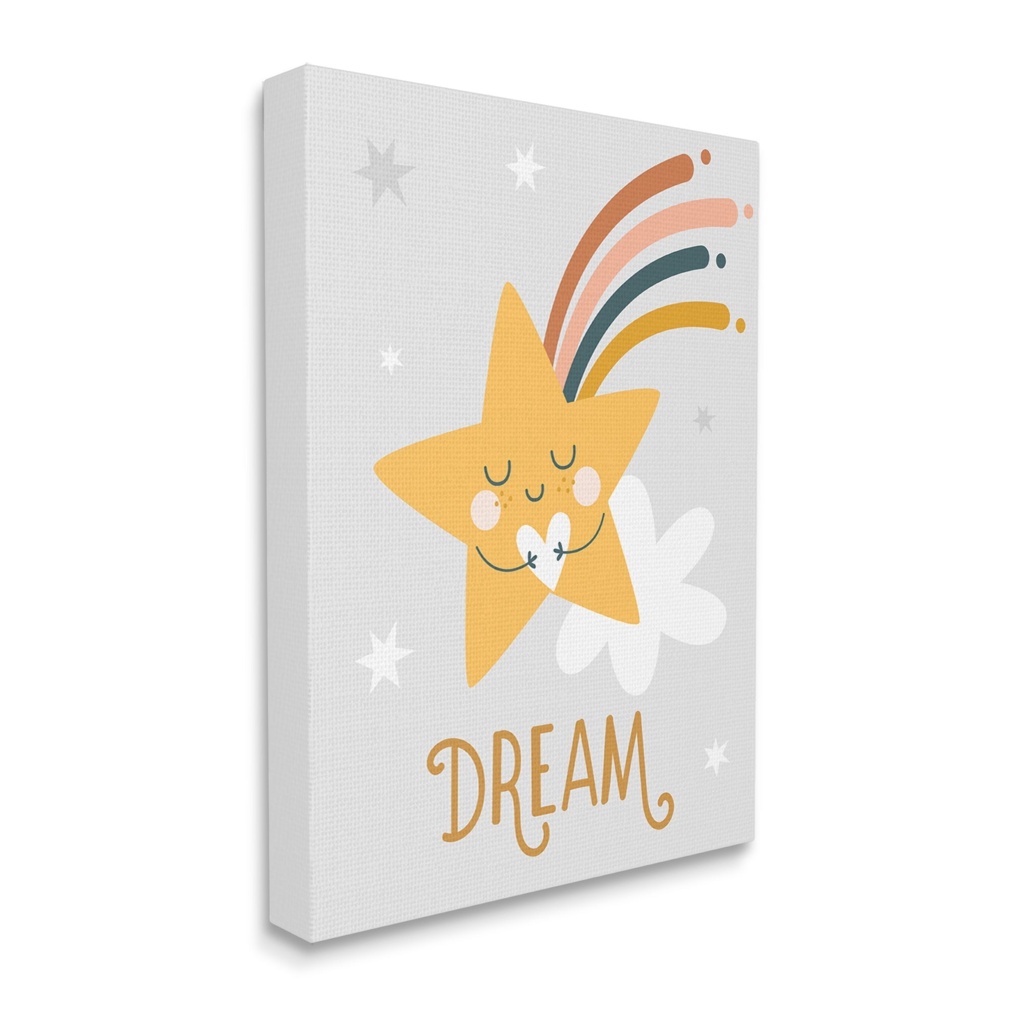 Stupell Industries Shooting Star Smile Casual Dream Calligraphy Pattern Graphic Art Gallery Wrapped Canvas Print Wall Art, Design by Ilis Aviles