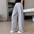 thumbnail image 2 of ZACPNCV Girls Wide Leg Pants Casual Flowy Elastic Waist Palazzo Harem Trousers with Pockets Gray 8-9 Years, 2 of 7