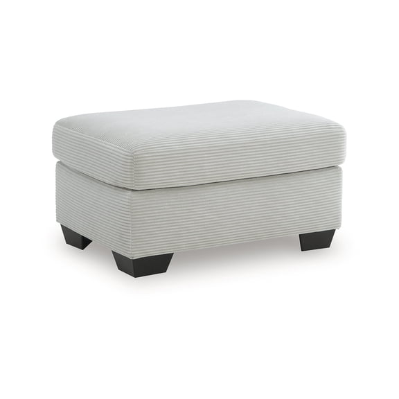 Signature Design by Ashley Ammon Ottoman, Corded Polyester Upholstery, Smoke Gray