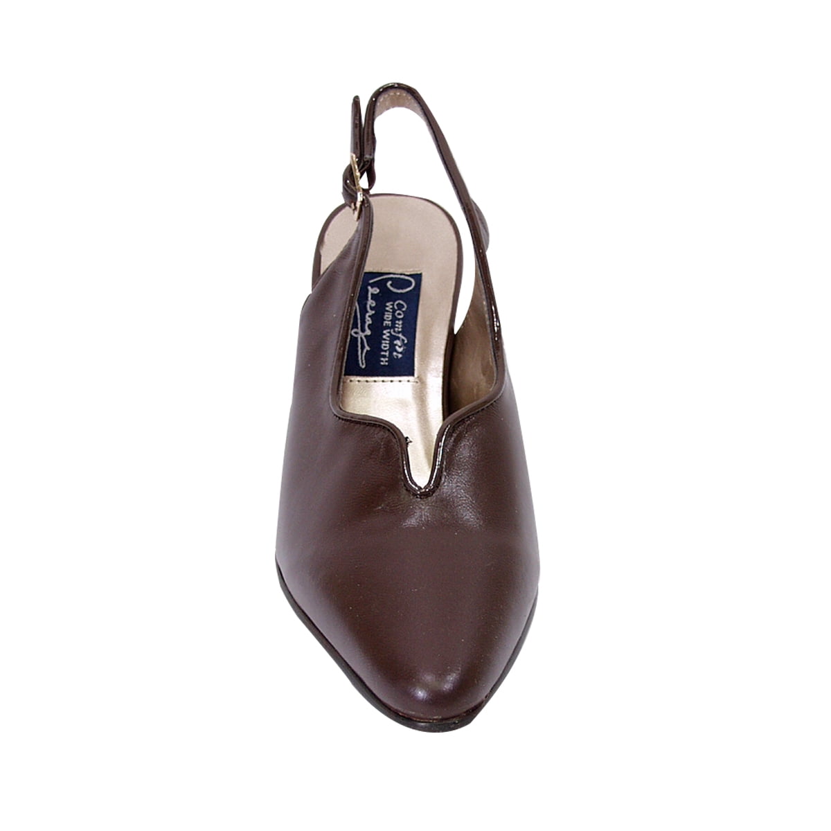 PEERAGE Hope Women's Wide Width Pointed Toe Dress Pump BROWN 5.5