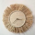 thumbnail image 3 of Reloj de pared grande de estilo nórdico con agujas de paja, hecho a mano, 3 of 5