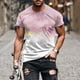 thumbnail image 3 of Mens Casual Pantalones Cortos Raya Impresión Suéter Fitness Deportes Camiseta, Poliéster Cuello Redondo Blusa para Al Aire Libre, Diario Y Primavera Verano Desgaste, 3 of 5
