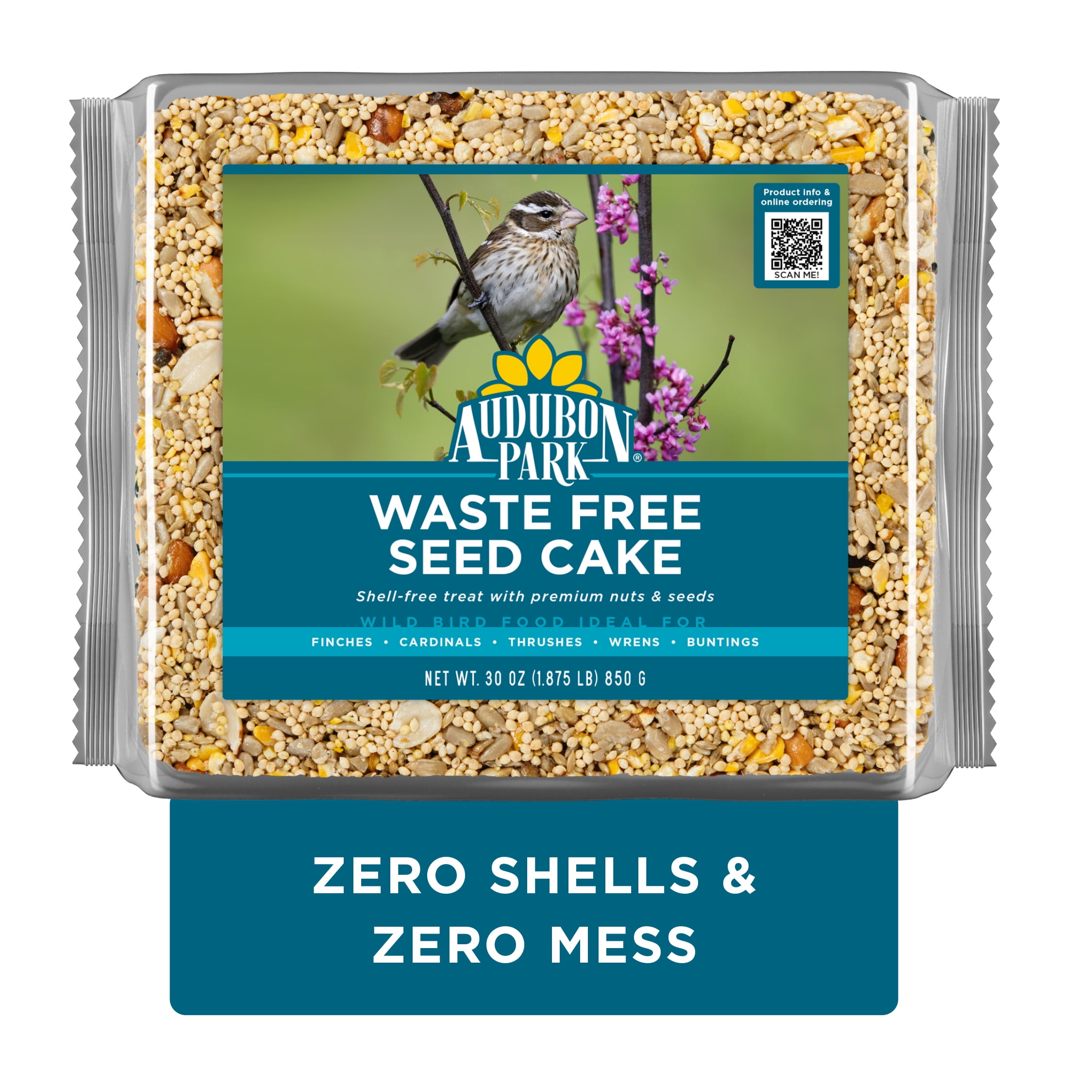Audubon Park Waste Free Seed Cake Wild Bird Food, Premium Pressed Bird Seed Mix, 30 oz.