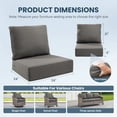 thumbnail image 2 of Gymojoy Outdoor Wicker Furniture Cushion Set, 24 x 24 x 6 Thicken Deep Seat Patio Chair Cushions, Dark Grey, 2 Sets, 2 of 11