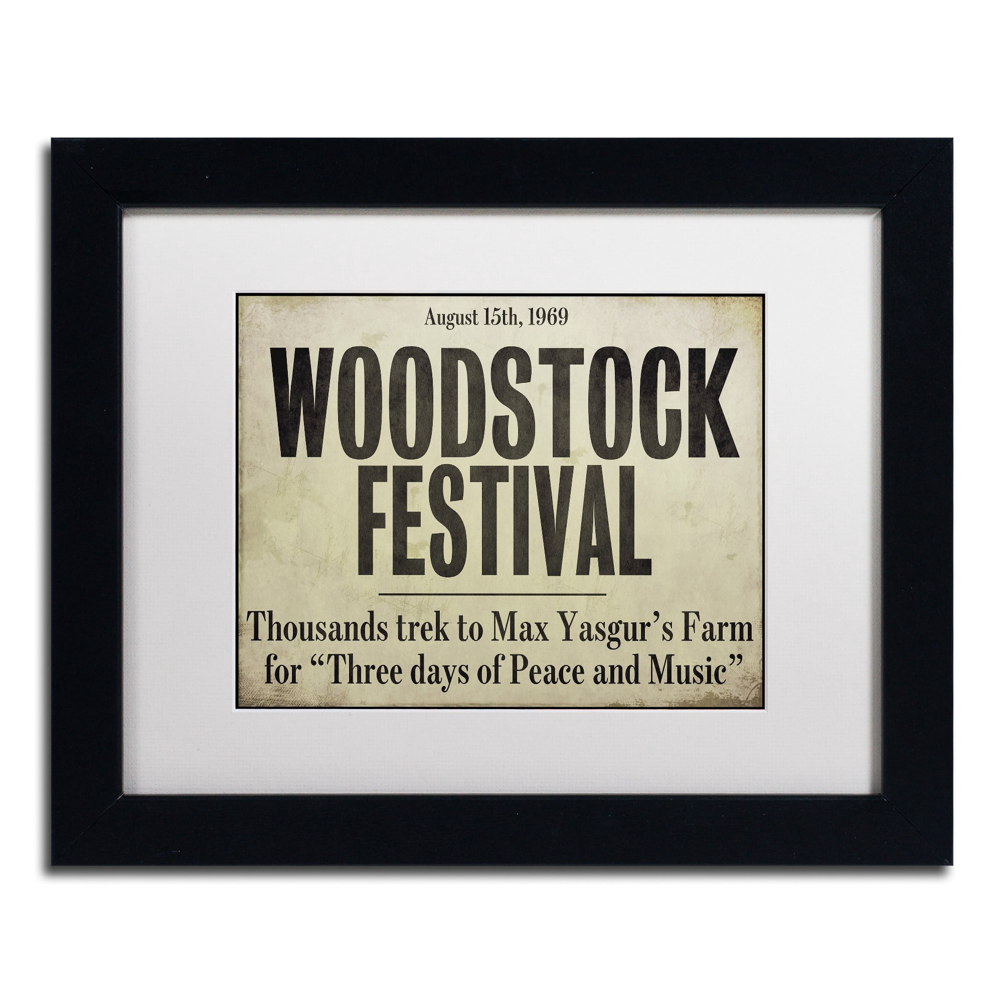 Trademark Fine Art "Woodstock" Canvas Art by Color Bakery White Matte, Black Frame