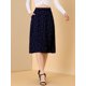 thumbnail image 3 of INSPIRE CHIC Falda midi de una línea con estampado floral para mujer Faldas vintage de gasa de verano Azul S, 3 of 6