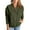 Army Green, variant on Women’s Long Sleeve Zip Up Casual Bomber Jacket Lightweight Crew Neck Sweatshirt Loose Fit Outerwear Top Army Green L