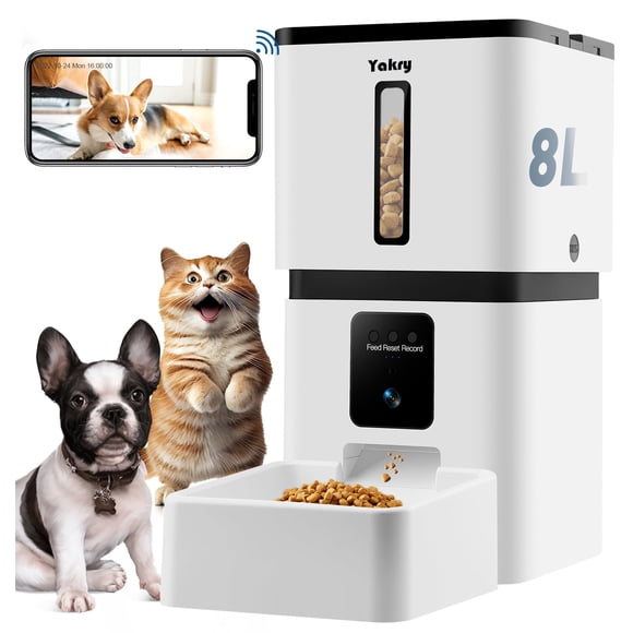 Automatic Dog Feeder with Camera WiFi: 33 Cups 5G App Control Easy Setup Cat Food Dispenser - HD 1080P Video Recording Timed Pet Feeder for Cat Dog S