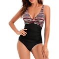 thumbnail image 1 of Las mujeres del traje de baño con cuello en V empujan hacia arriba el traje de baño deportivo de la moda de la playa del control de la barriga del traje de baño, 1 of 1