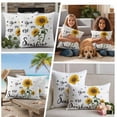 thumbnail image 5 of Sunflower Sunshine Outdoor Waterproof Pillow Covers, Pastoral Bees Farmhouse Floral Decorative Square Throw Pillowcase Sofa Cushion Sham for Patio/Couch/Chair, 18"x18" 2 Pack, 5 of 8