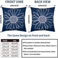 thumbnail image 5 of Navy Blue Daisy Flower Pillow Covers 20x20 Inch Set of 2 Spring Summer Floral Bloom Decorative Throw Pillows Seasonal Cotton Linen Pillow Cases Farmhouse Home Decor For Cushion Couch Sofa Outdoor, 5 of 6