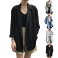 thumbnail image 6 of Women Blazers Lapel Elegant Work OL Blazer Thin Office Jacket Business Coat Lady, 6 of 11