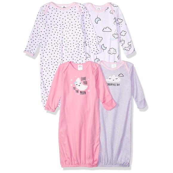 Pack de 4 camisones para bebé Gerber con nubes, 0-6 meses