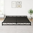 thumbnail image 6 of YUSAZENS Bed Frame, Black King Metal Platform Bed Frame with Wavy Design, Steel Slat Support, No Box Spring Needed, Easy Assembly, 6 Inch, 6 of 6