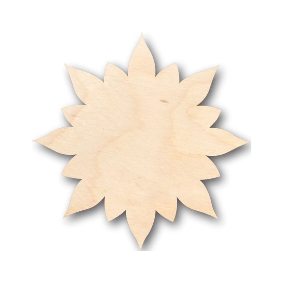 Unfinished Wood Flower Floral Starburst Shape - Craft - up to 46" DIY 5" / 1/2"