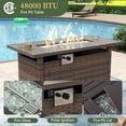 thumbnail image 7 of Aoxun 8 Piece Patio Furniture Set with 44” Fire Pit Table Wicker Rattan Outdoor Sectional Sofa Set with Coffee Table and 4” Thickened Cushions, Gray (Waterproof Cover Included), 7 of 7