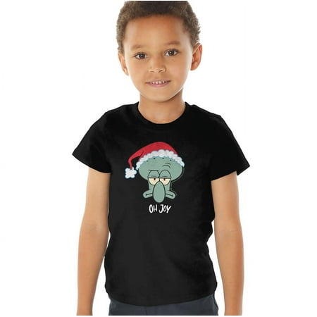 

Spongebob Squarepants Squidward Christmas Joy Kids T Shirt for Youth Toddler Boys and Girls