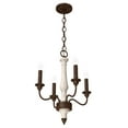 thumbnail image 5 of Hunter - Teren 4-light Distressed White, Small Chandelier, Dimmable, Formal Style, Candle Shaped, for Bedrooms, Dining, Living Rooms - 19279, 5 of 8