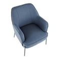 thumbnail image 6 of Daniella Contemporary Accent Chair in Black Metal and Blue Fabric by LumiSource, 6 of 8
