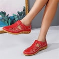 thumbnail image 6 of AUDeals Women's Closed Toe Sandals, Orthopedic Flat Shoes with Arch Support and Breathable Hollow Out Comfort (Red, 8.5), 6 of 8