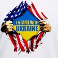 thumbnail image 3 of CafePress - I Stand With Ukraine Support Ukraine Flag T Shirt - Womens Cotton V-Neck T-shirt, 3 of 4