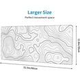 thumbnail image 3 of Topographic Map Gaming Mouse Pad Desk Mat XL 31.5×11.8 Inch White Lines Contour Geographic Extended Mousepad 30X80cm with Non-Slip Rubber Base Stitched Edge Large Desk Pad for Gamer Office Home Work, 3 of 6