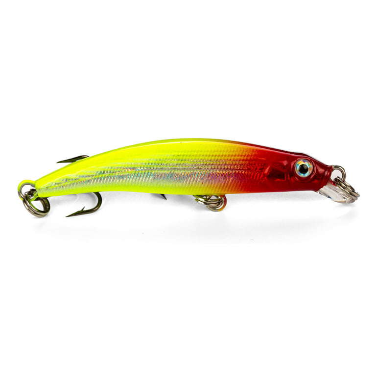 Pumpkin Green Minnows + Lifelike Lure for All Fish + Durable Material That  Catches Fish + Freshwater & Saltwater Fishing Lure + Hooks & Anchors