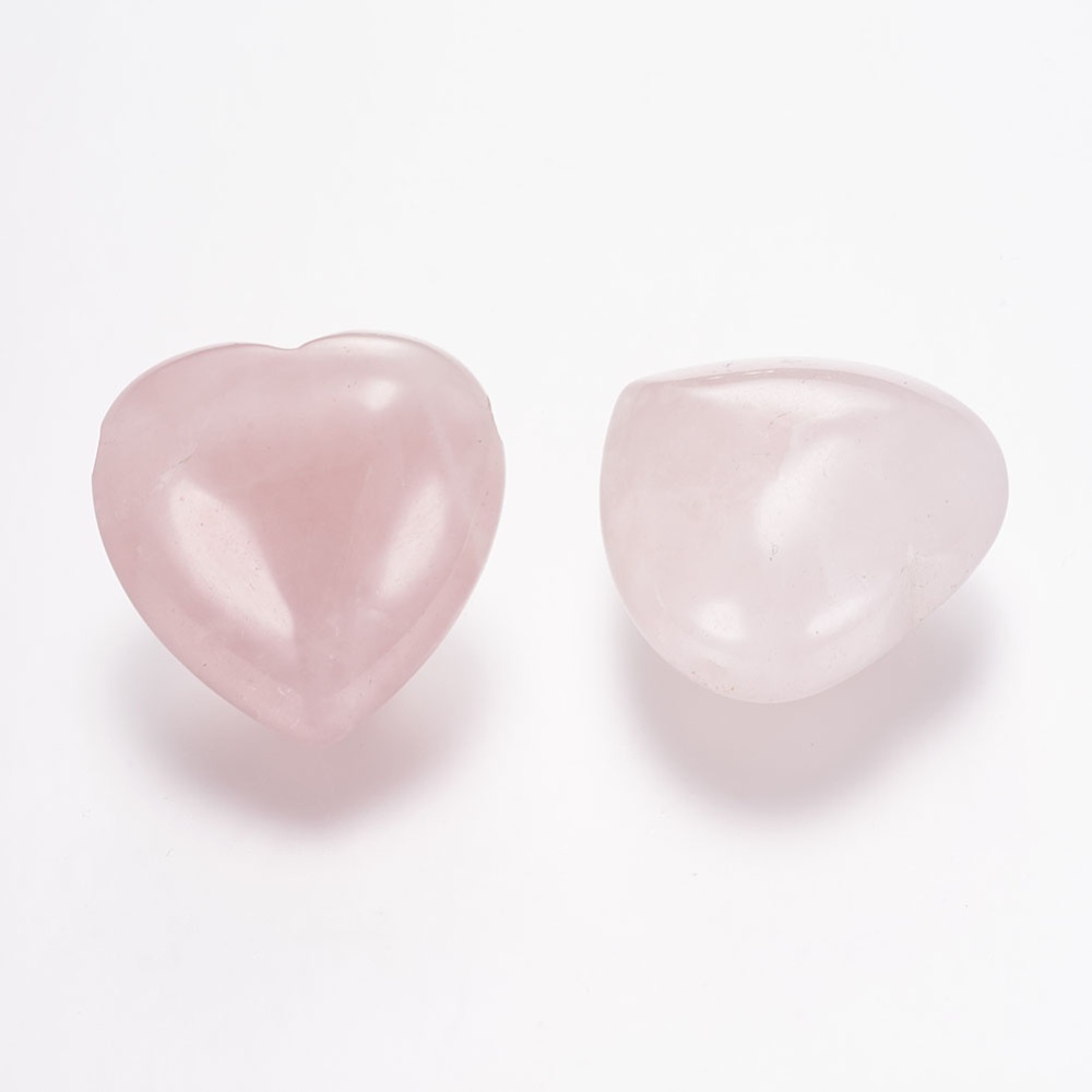 10pcs Rose Quartz Beads Heart 13x25x25mm Hole: 2mm